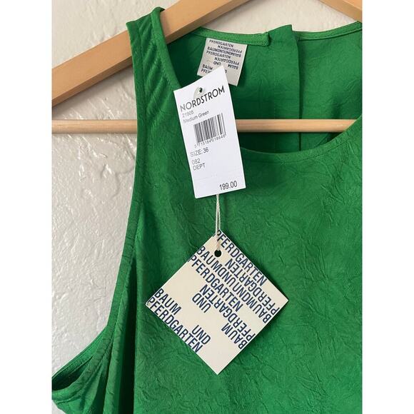 NWT BAUM UND PFERDGARTEN ANTOYA Kelly Green Midi Slip Dress Minimalist Lagenlook - Picture 2 of 10